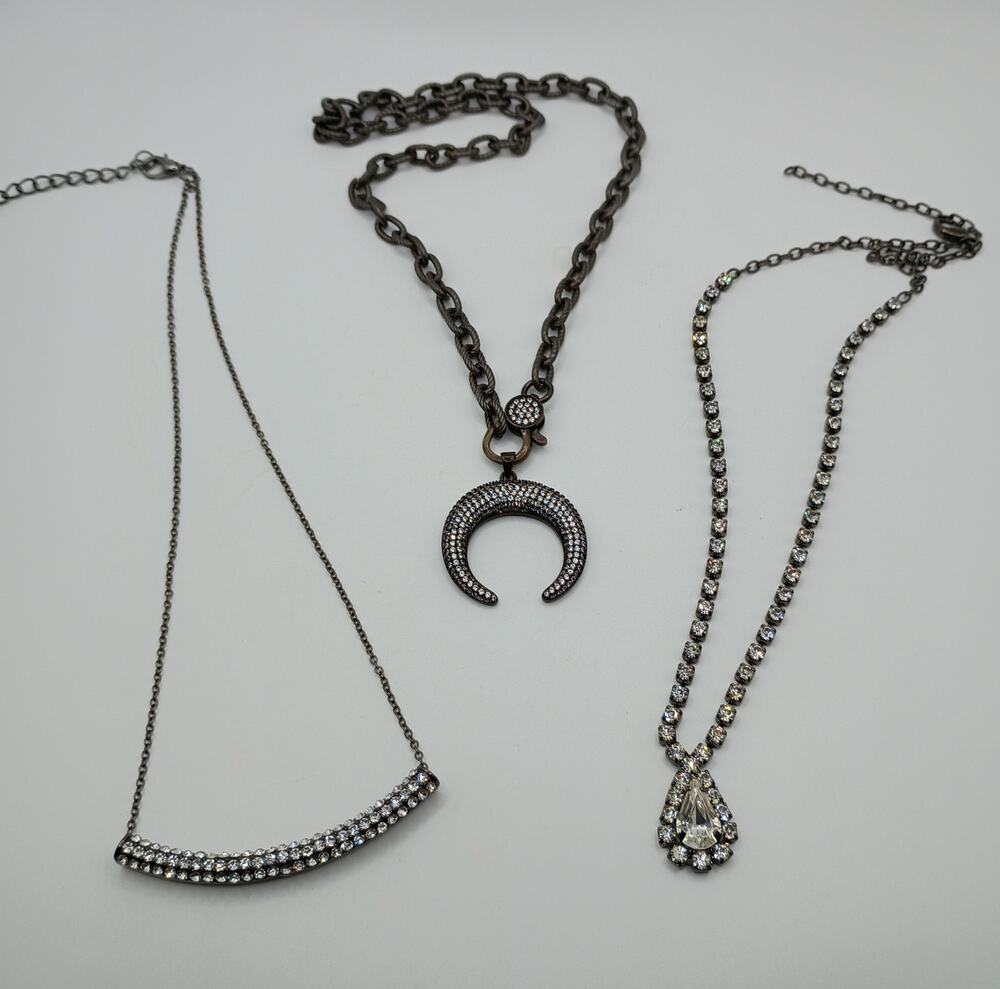 Necklace Lot – 3 Fashion Necklaces | Rhinestone & Statement Styles